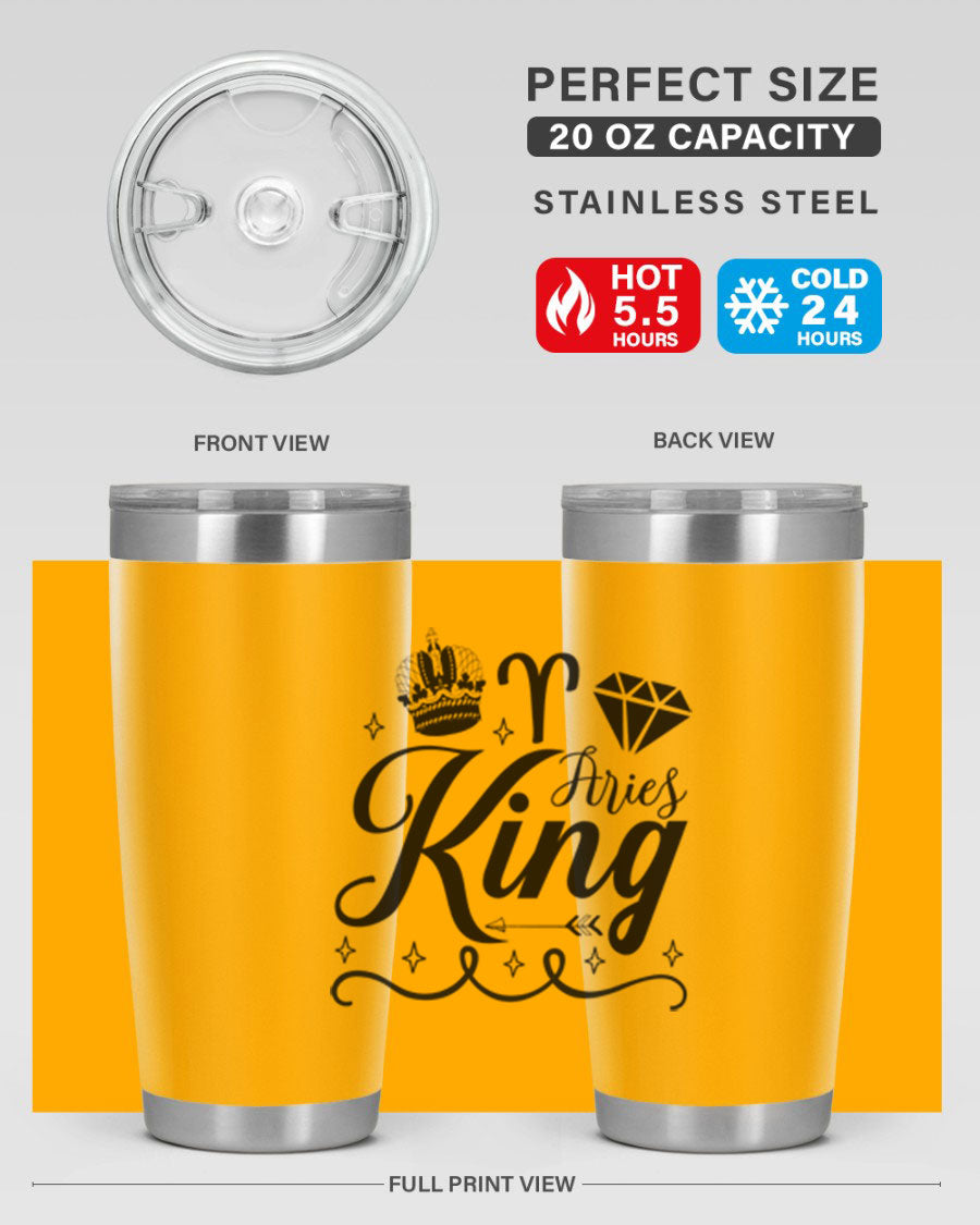 Aries King 111# Tumbler, a stylish 20oz stainless steel drinkware with a copper lining, perfect for hot and cold beverages.