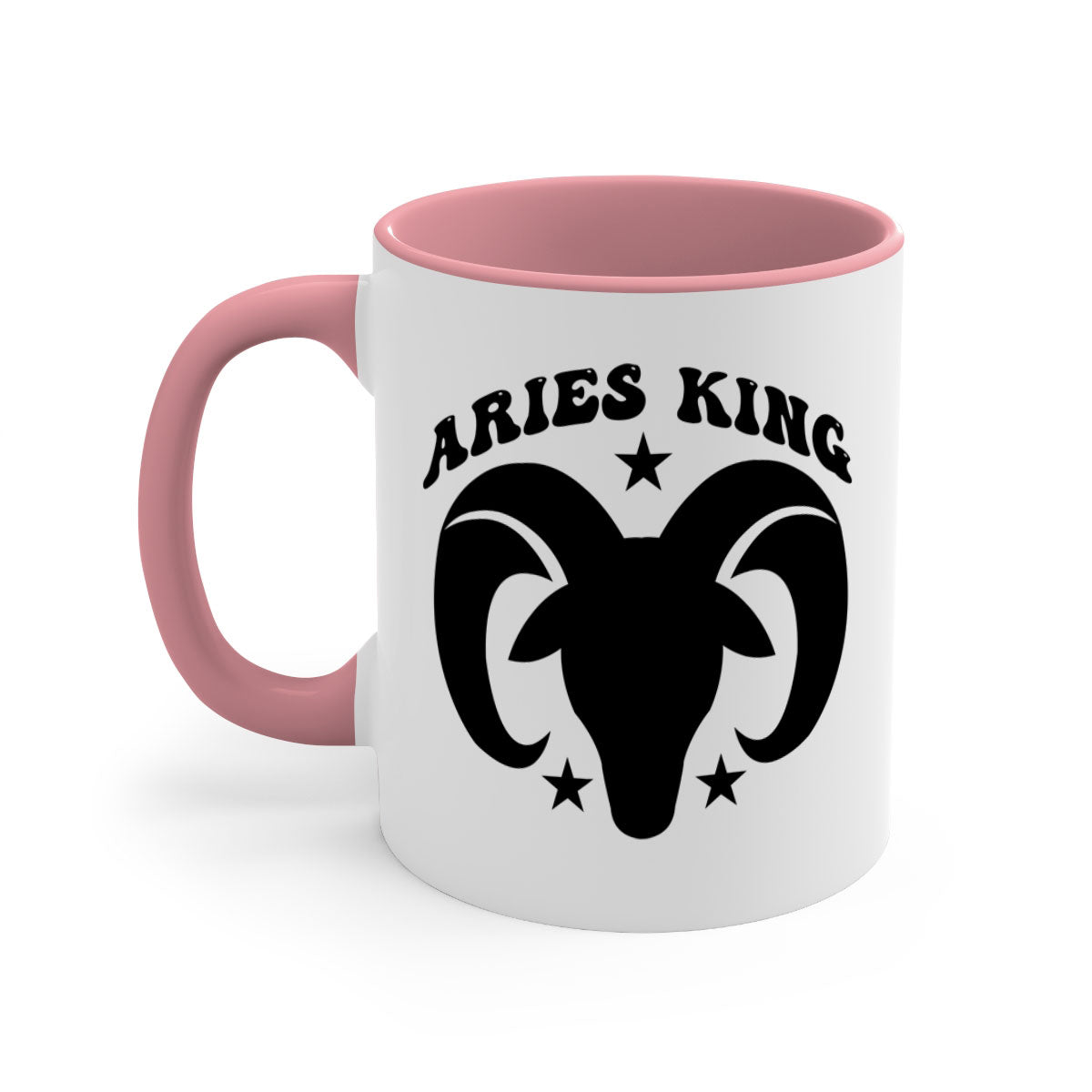 Aries king 110# Mug featuring a glossy finish, colored handle, and interior, available in five vibrant colors.