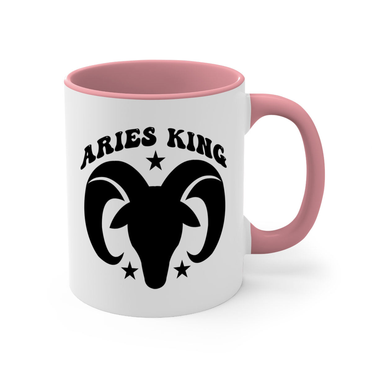 Aries king 110# Mug featuring a glossy finish, colored handle, and interior, available in five vibrant colors.