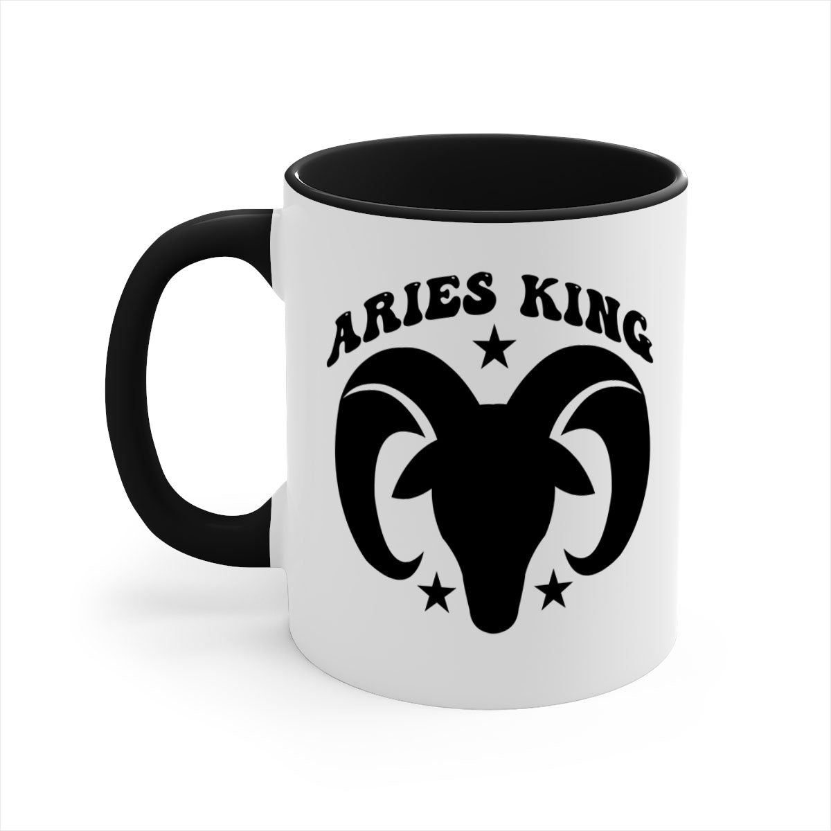 Aries king 110# Mug featuring a glossy finish, colored handle, and interior, available in five vibrant colors.