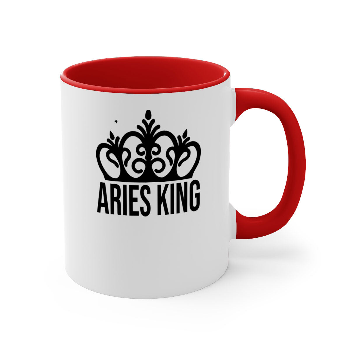 Aries king 107# zodiac mug with a glossy finish and colored handle, available in multiple colors and sizes.