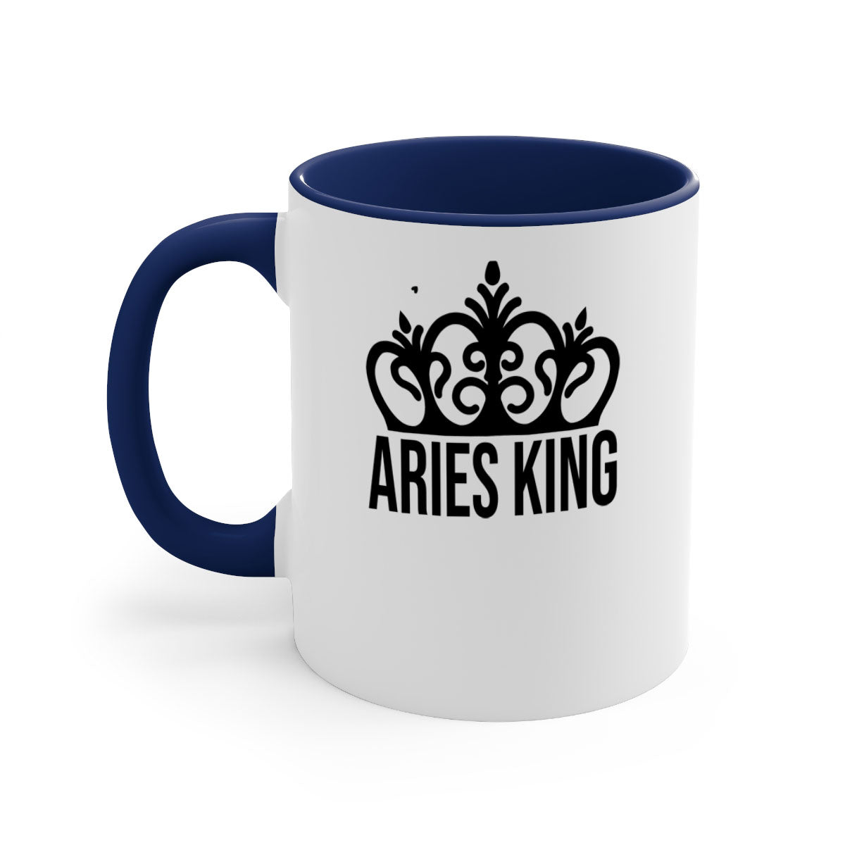 Aries king 107# zodiac mug with a glossy finish and colored handle, available in multiple colors and sizes.