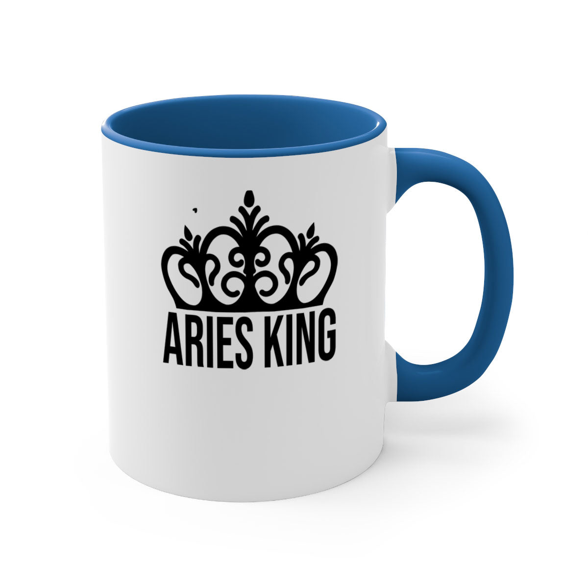 Aries king 107# zodiac mug with a glossy finish and colored handle, available in multiple colors and sizes.