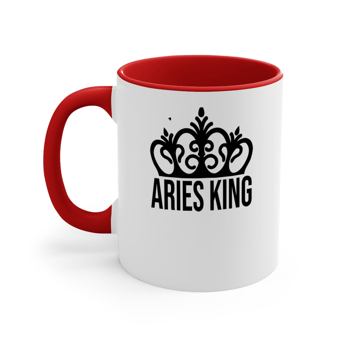 Aries king 107# zodiac mug with a glossy finish and colored handle, available in multiple colors and sizes.