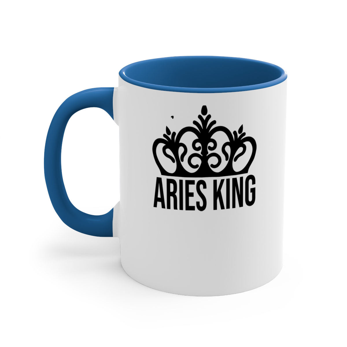 Aries king 107# zodiac mug with a glossy finish and colored handle, available in multiple colors and sizes.
