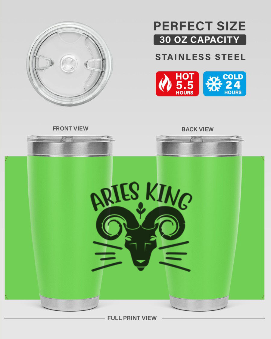 Aries King 109# Tumbler, a stylish 20oz double wall vacuum stainless steel tumbler with a copper lining and a drink-thru lid.