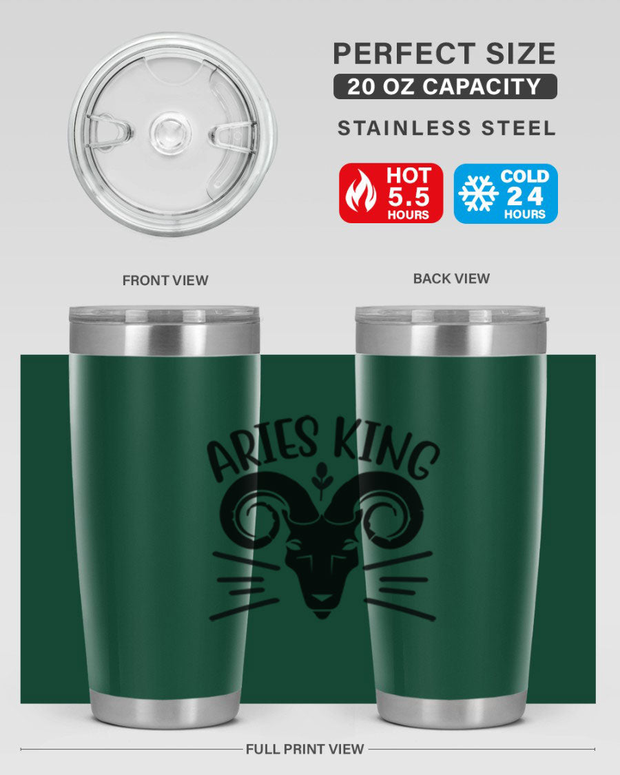 Aries King 109# Tumbler, a stylish 20oz double wall vacuum stainless steel tumbler with a copper lining and a drink-thru lid.