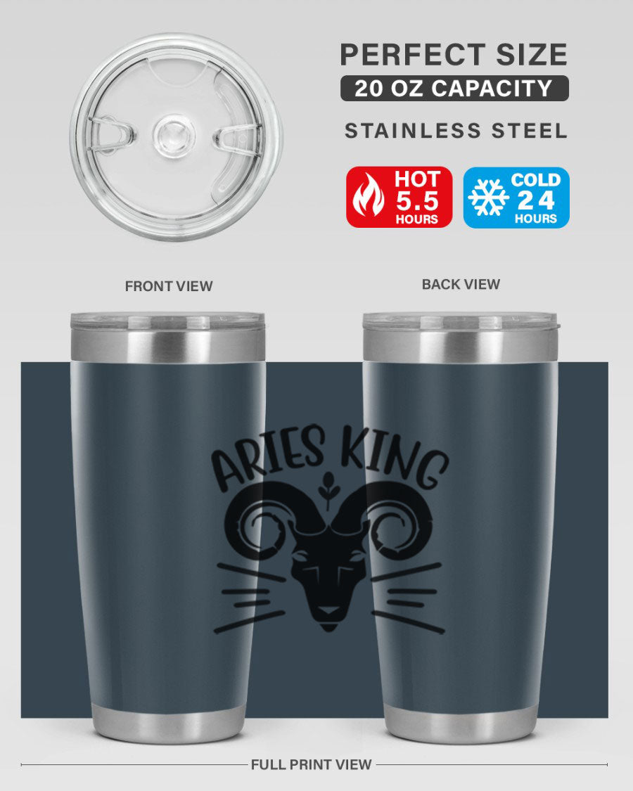 Aries King 109# Tumbler, a stylish 20oz double wall vacuum stainless steel tumbler with a copper lining and a drink-thru lid.