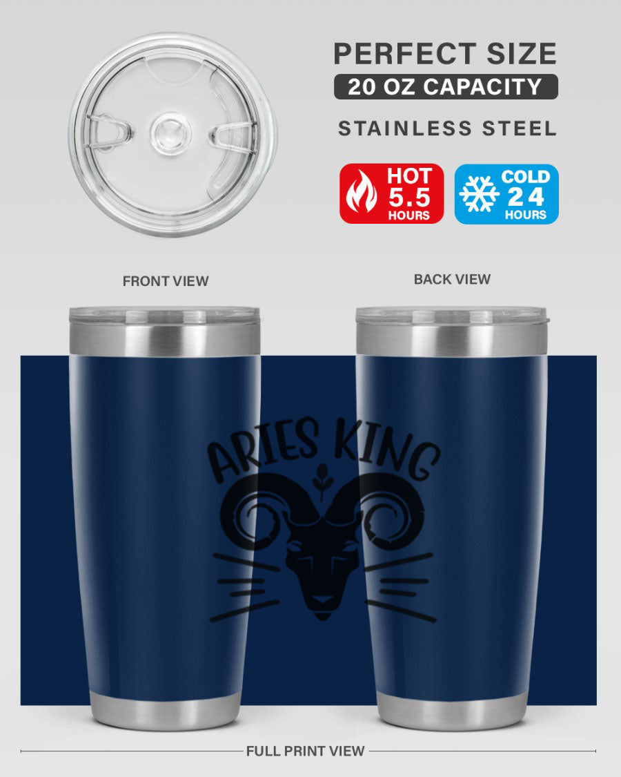Aries King 109# Tumbler, a stylish 20oz double wall vacuum stainless steel tumbler with a copper lining and a drink-thru lid.
