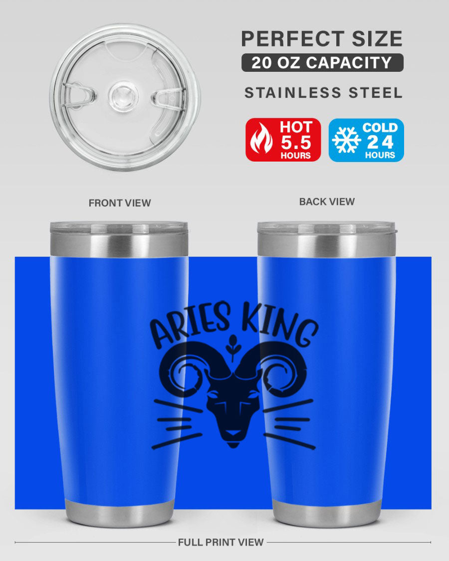 Aries King 109# Tumbler, a stylish 20oz double wall vacuum stainless steel tumbler with a copper lining and a drink-thru lid.