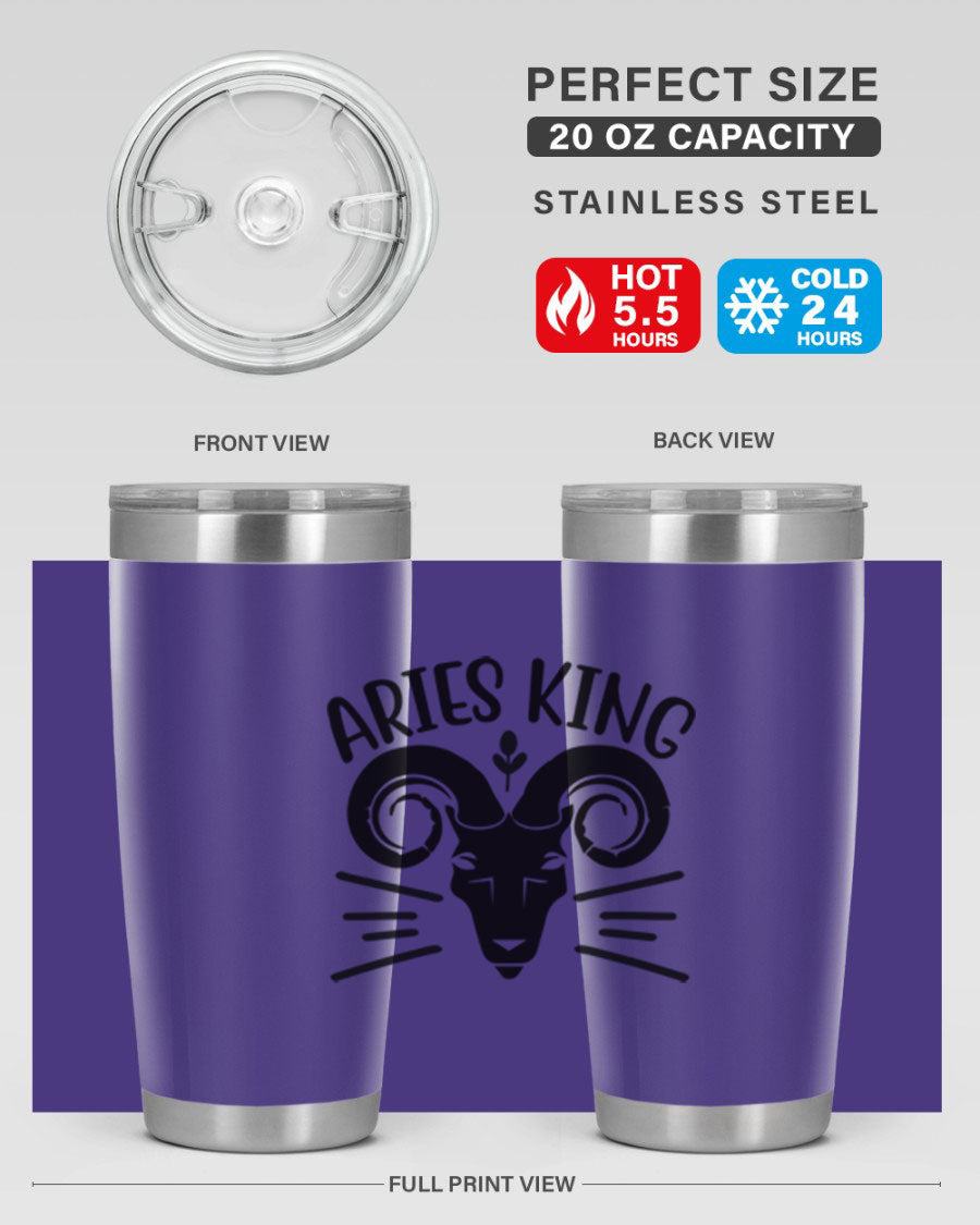 Aries King 109# Tumbler, a stylish 20oz double wall vacuum stainless steel tumbler with a copper lining and a drink-thru lid.