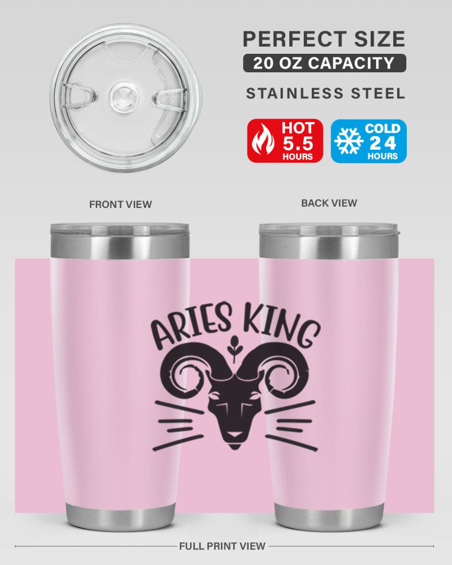 Aries King 109# Tumbler, a stylish 20oz double wall vacuum stainless steel tumbler with a copper lining and a drink-thru lid.