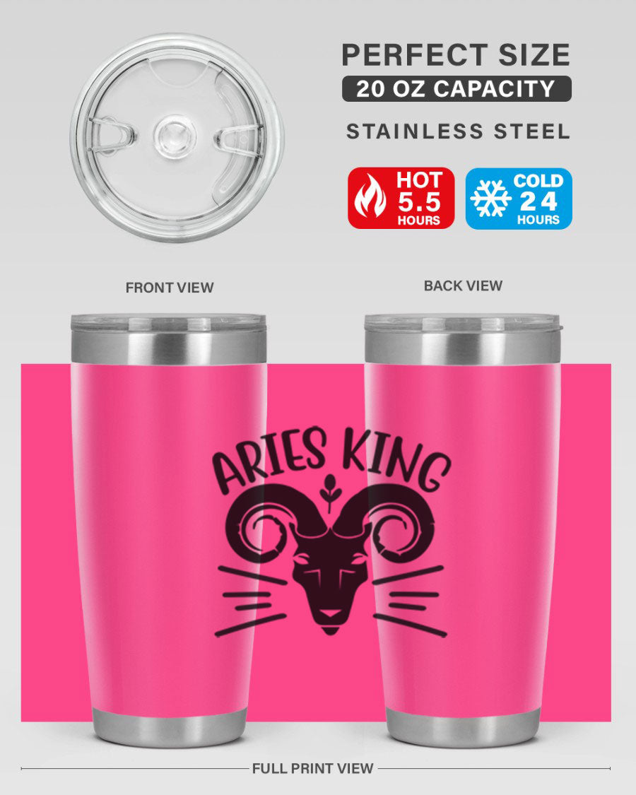 Aries King 109# Tumbler, a stylish 20oz double wall vacuum stainless steel tumbler with a copper lining and a drink-thru lid.