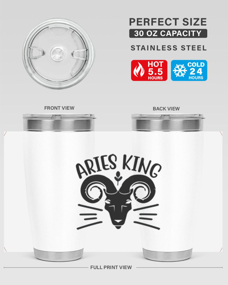 Aries King 109# Tumbler, a stylish 20oz double wall vacuum stainless steel tumbler with a copper lining and a drink-thru lid.