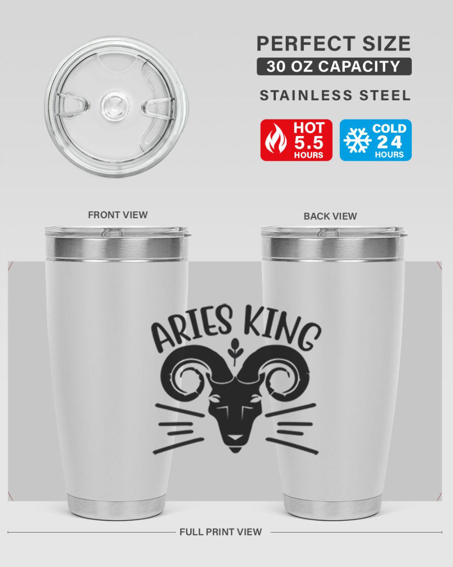 Aries King 109# Tumbler, a stylish 20oz double wall vacuum stainless steel tumbler with a copper lining and a drink-thru lid.