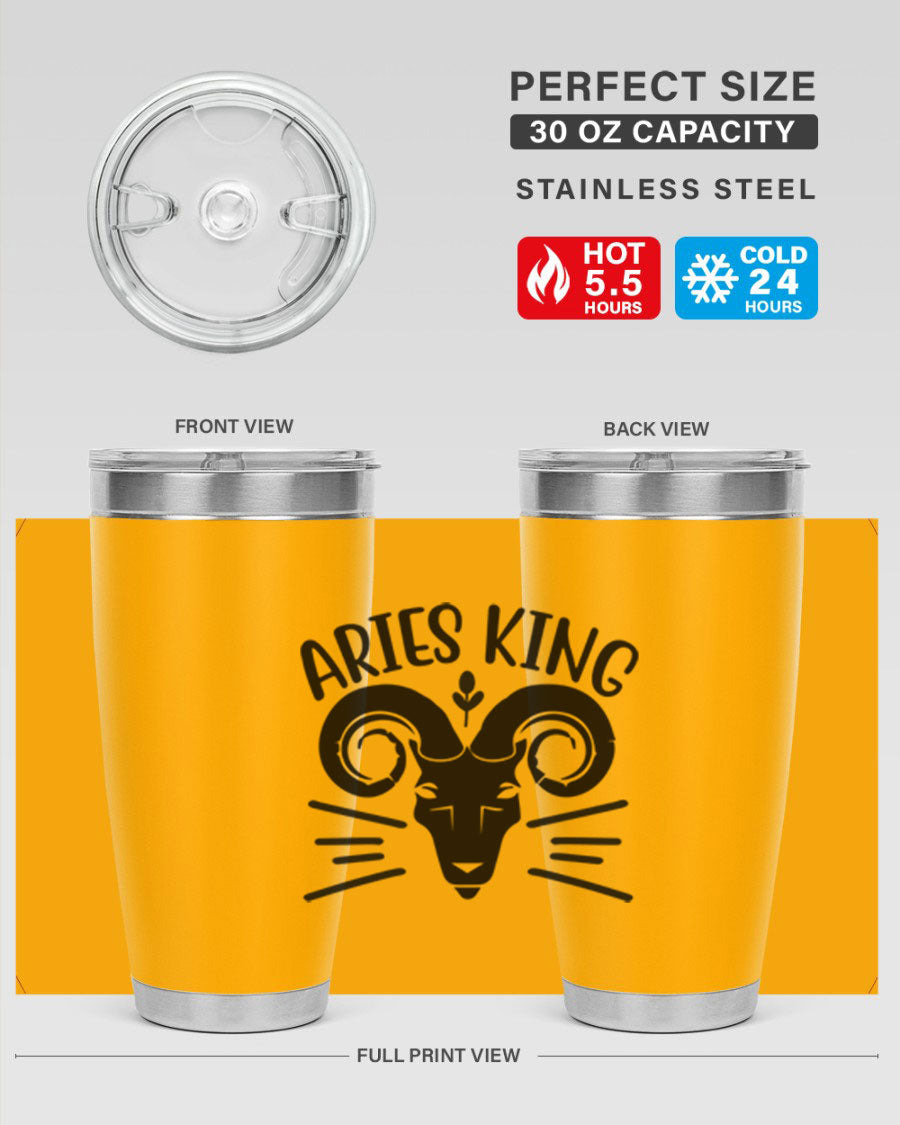 Aries King 109# Tumbler, a stylish 20oz double wall vacuum stainless steel tumbler with a copper lining and a drink-thru lid.