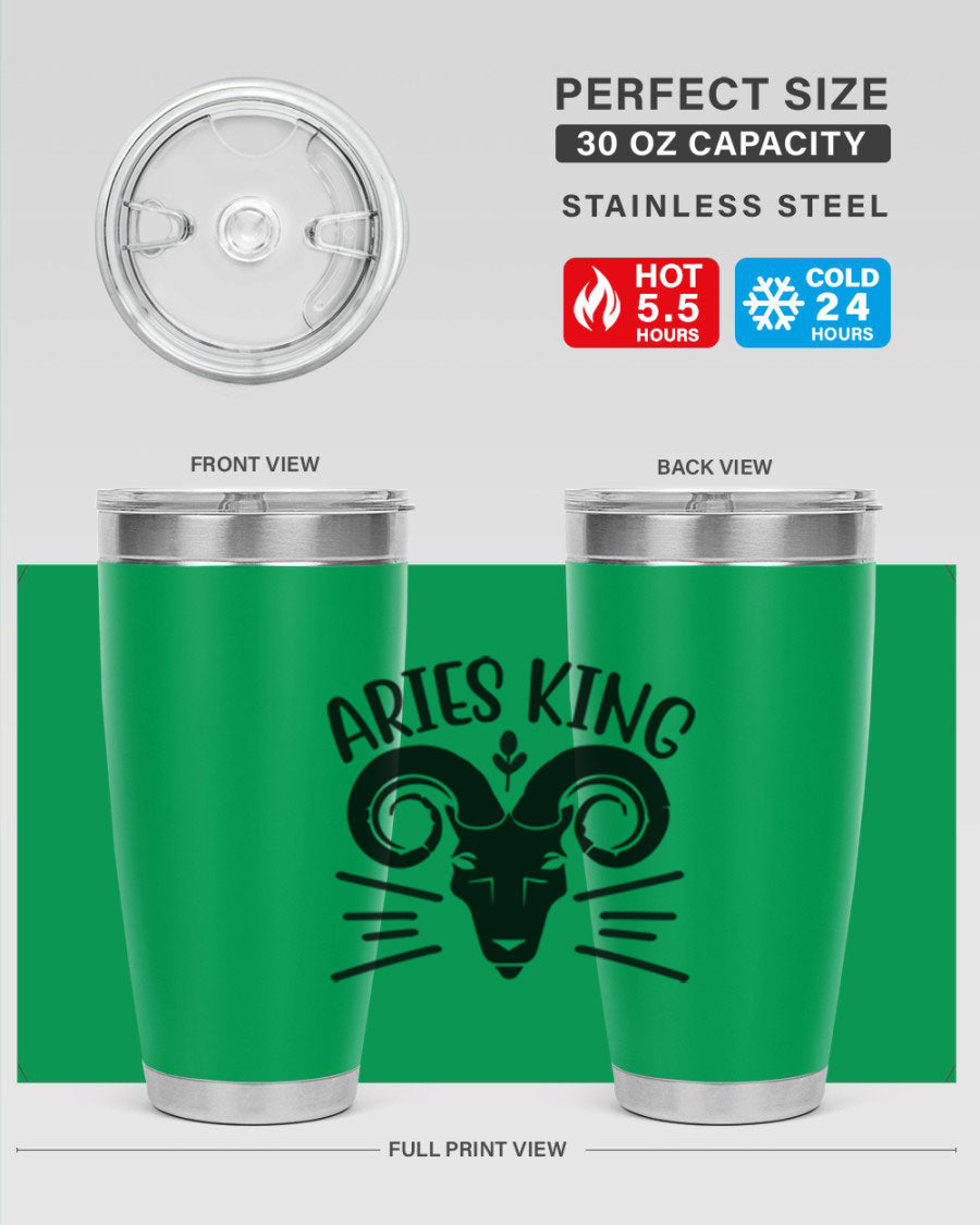 Aries King 109# Tumbler, a stylish 20oz double wall vacuum stainless steel tumbler with a copper lining and a drink-thru lid.