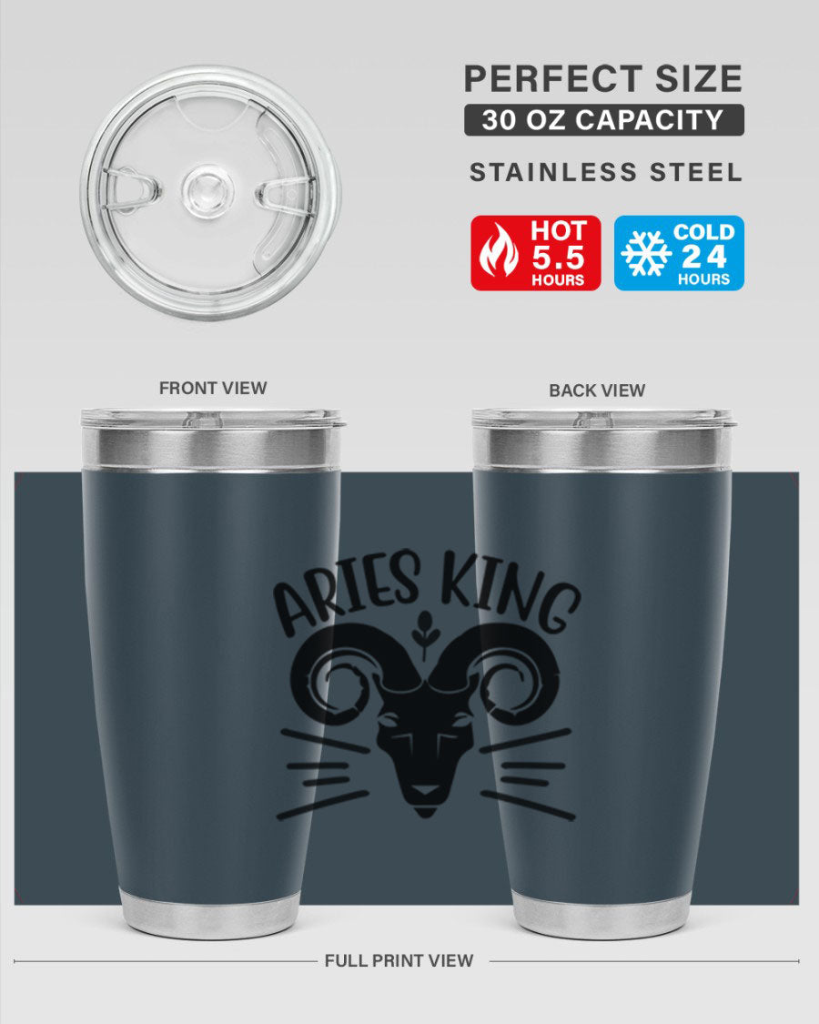 Aries King 109# Tumbler, a stylish 20oz double wall vacuum stainless steel tumbler with a copper lining and a drink-thru lid.
