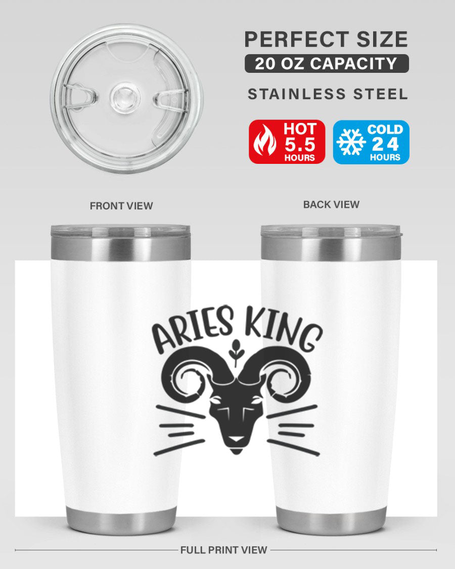 Aries King 109# Tumbler, a stylish 20oz double wall vacuum stainless steel tumbler with a copper lining and a drink-thru lid.