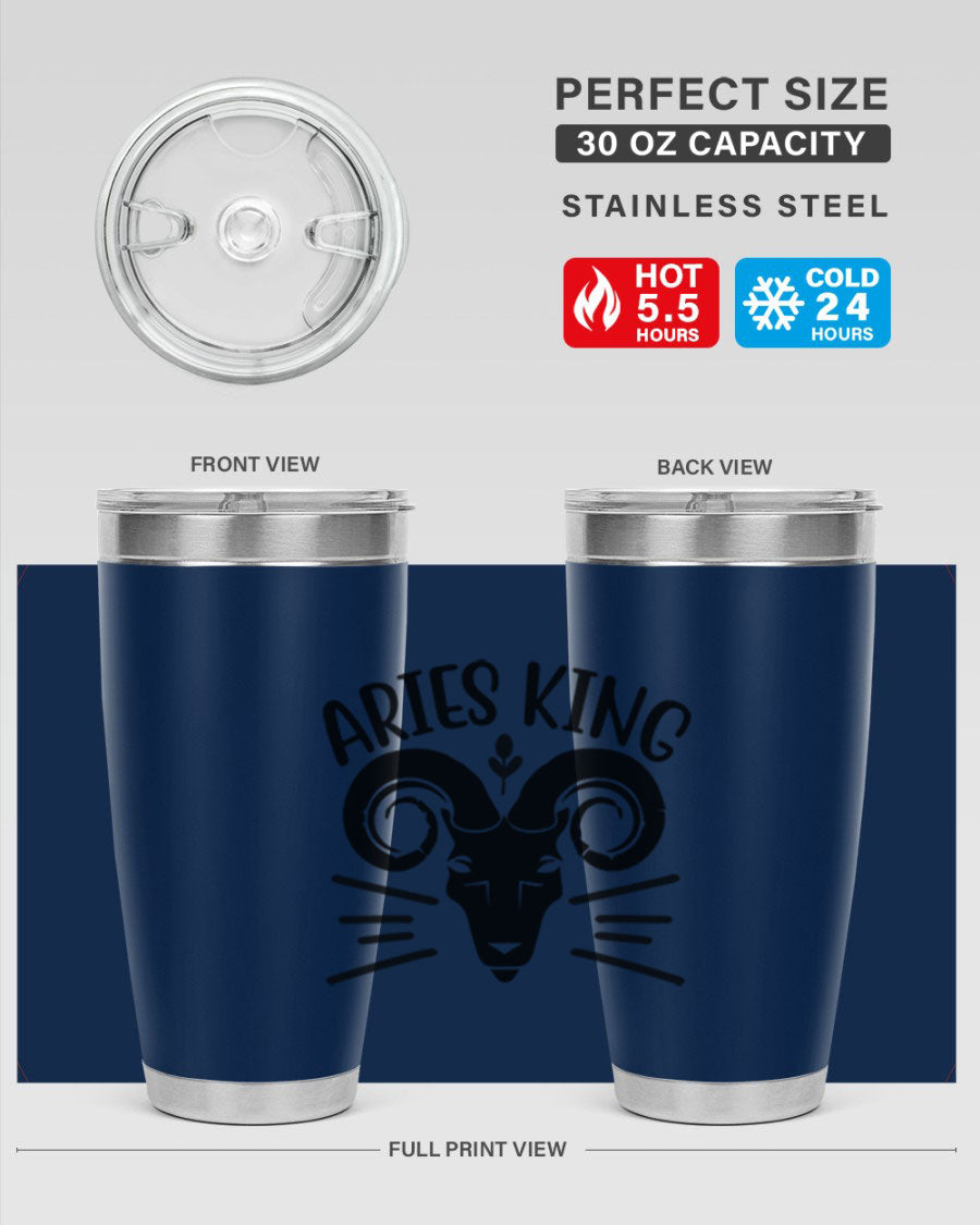 Aries King 109# Tumbler, a stylish 20oz double wall vacuum stainless steel tumbler with a copper lining and a drink-thru lid.
