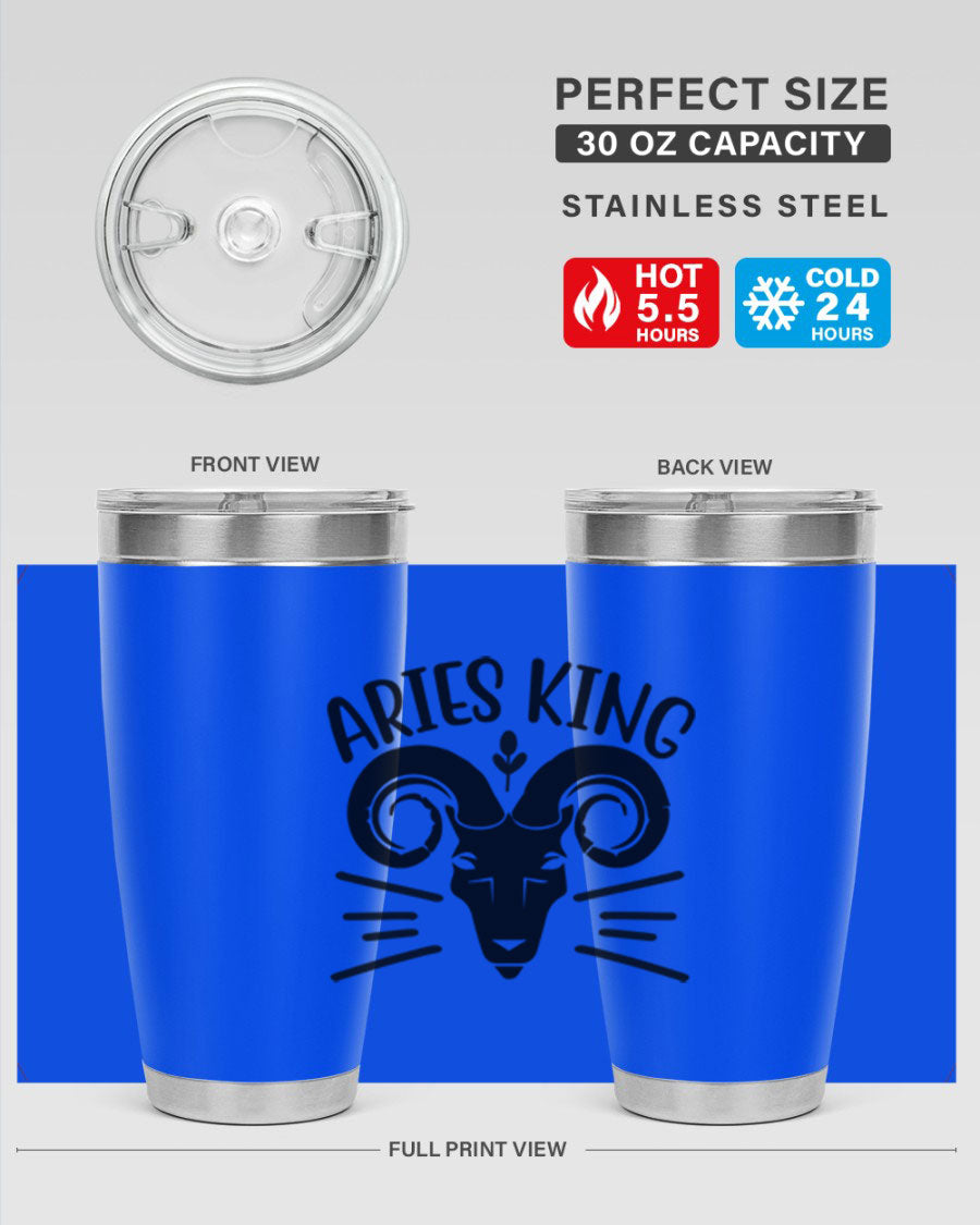 Aries King 109# Tumbler, a stylish 20oz double wall vacuum stainless steel tumbler with a copper lining and a drink-thru lid.