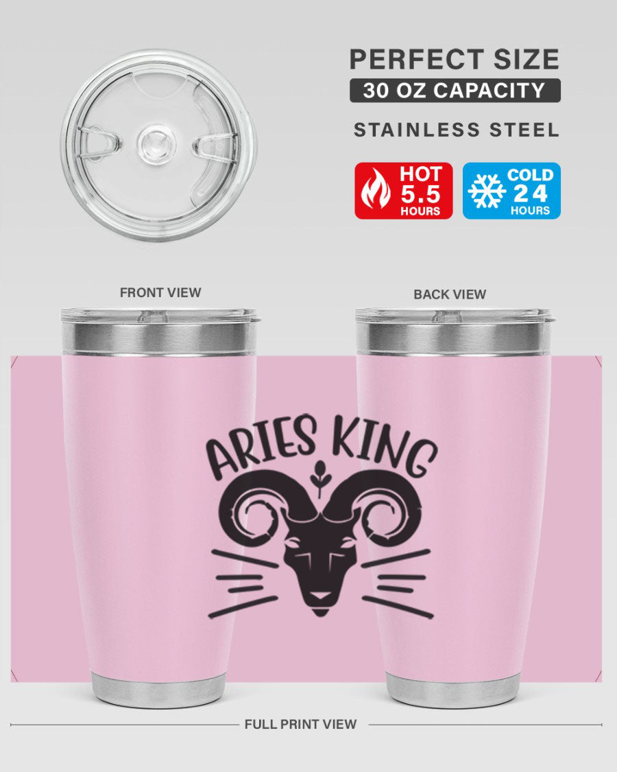 Aries King 109# Tumbler, a stylish 20oz double wall vacuum stainless steel tumbler with a copper lining and a drink-thru lid.