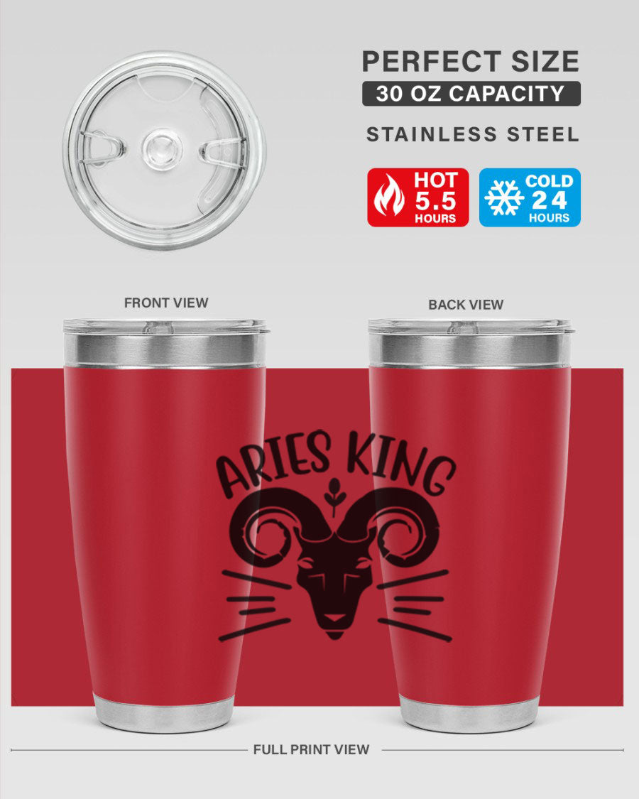 Aries King 109# Tumbler, a stylish 20oz double wall vacuum stainless steel tumbler with a copper lining and a drink-thru lid.