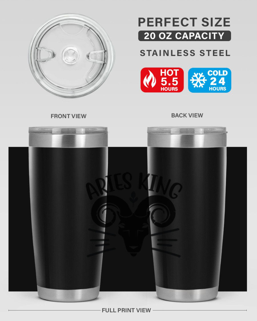 Aries King 109# Tumbler, a stylish 20oz double wall vacuum stainless steel tumbler with a copper lining and a drink-thru lid.