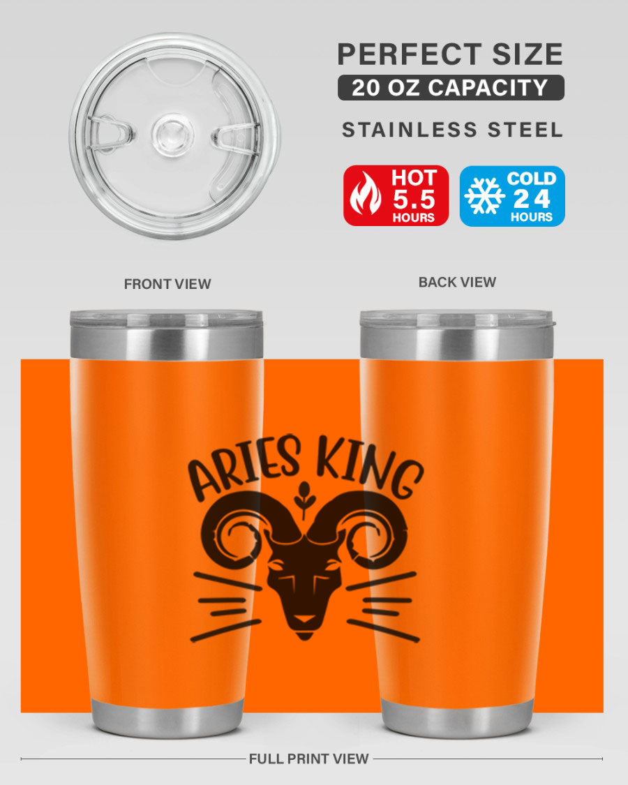 Aries King 109# Tumbler, a stylish 20oz double wall vacuum stainless steel tumbler with a copper lining and a drink-thru lid.