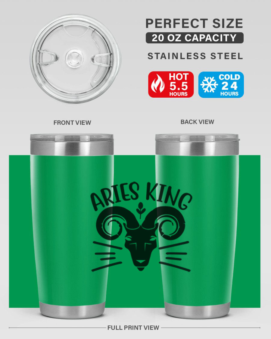 Aries King 109# Tumbler, a stylish 20oz double wall vacuum stainless steel tumbler with a copper lining and a drink-thru lid.