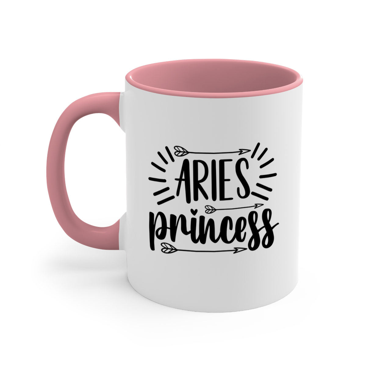 Aries Princess 115# Mug featuring a glossy finish, colored handle, and interior, available in five vibrant colors.