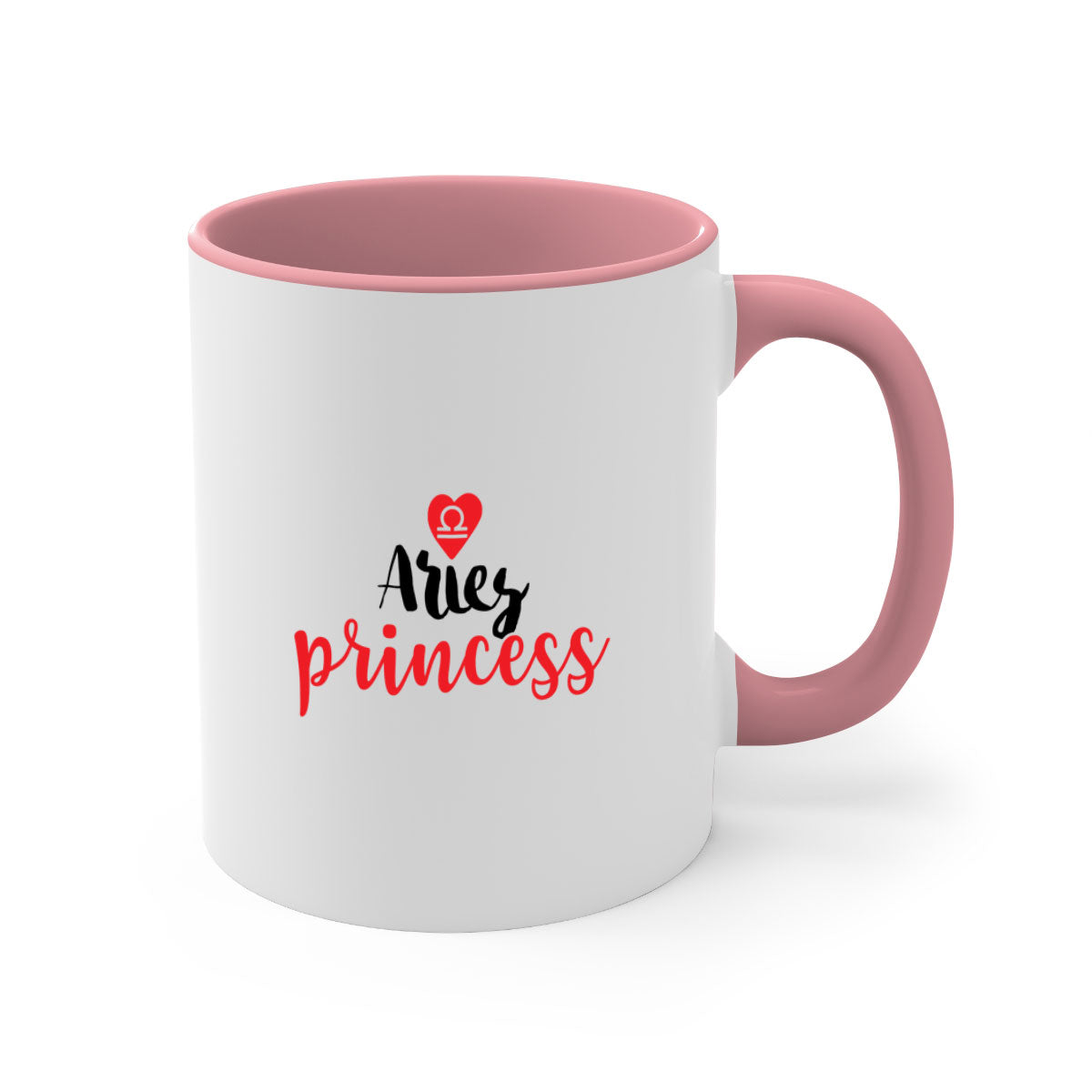 Aries princess 98# Mug with a glossy finish, featuring a colored handle and interior, available in five vibrant colors.