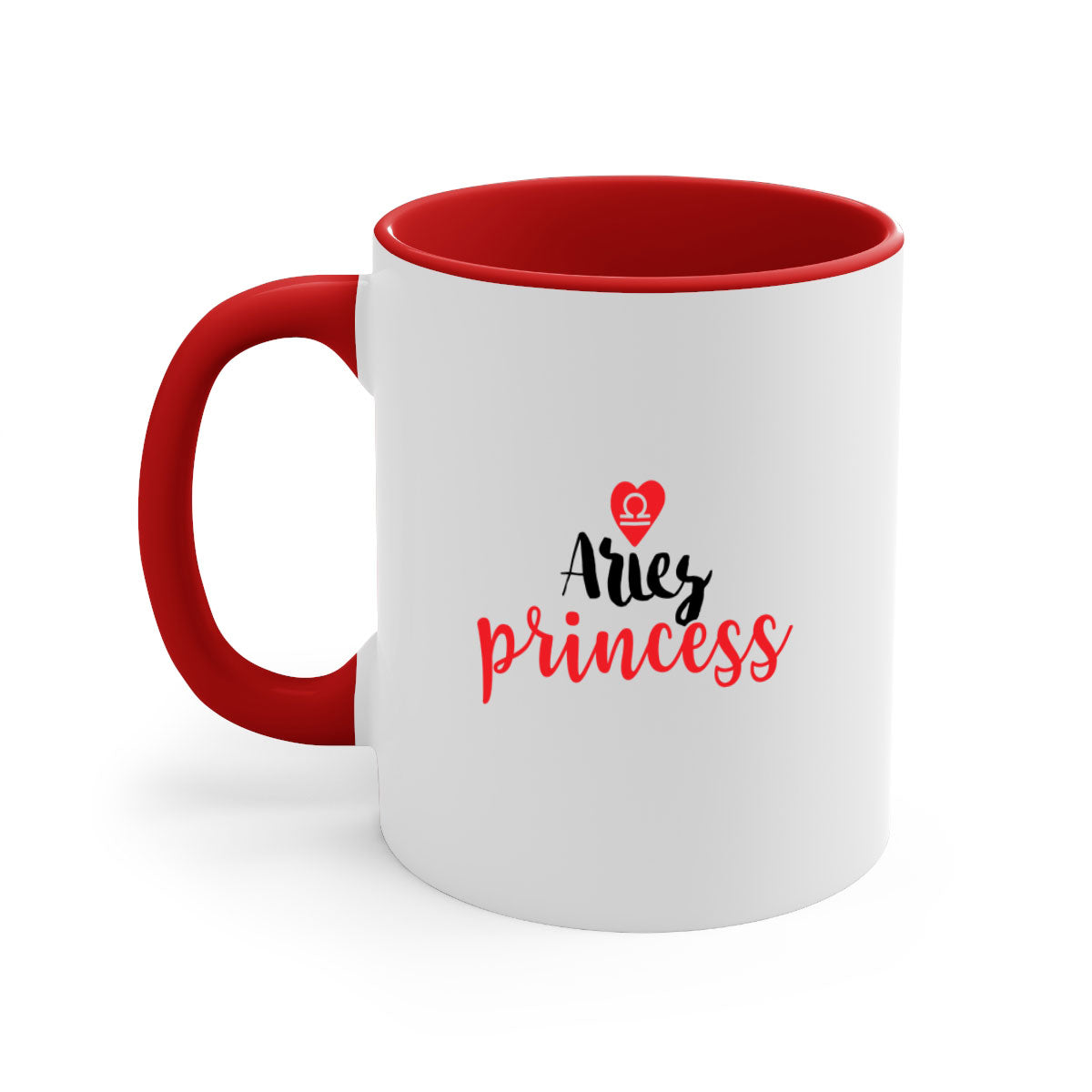 Aries princess 98# Mug with a glossy finish, featuring a colored handle and interior, available in five vibrant colors.