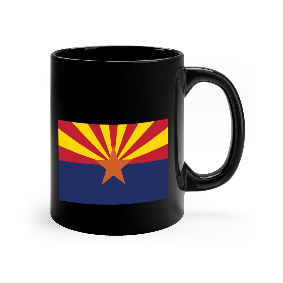 Arizona 49# Mug featuring a glossy finish with a colored handle and interior, available in multiple colors and sizes.