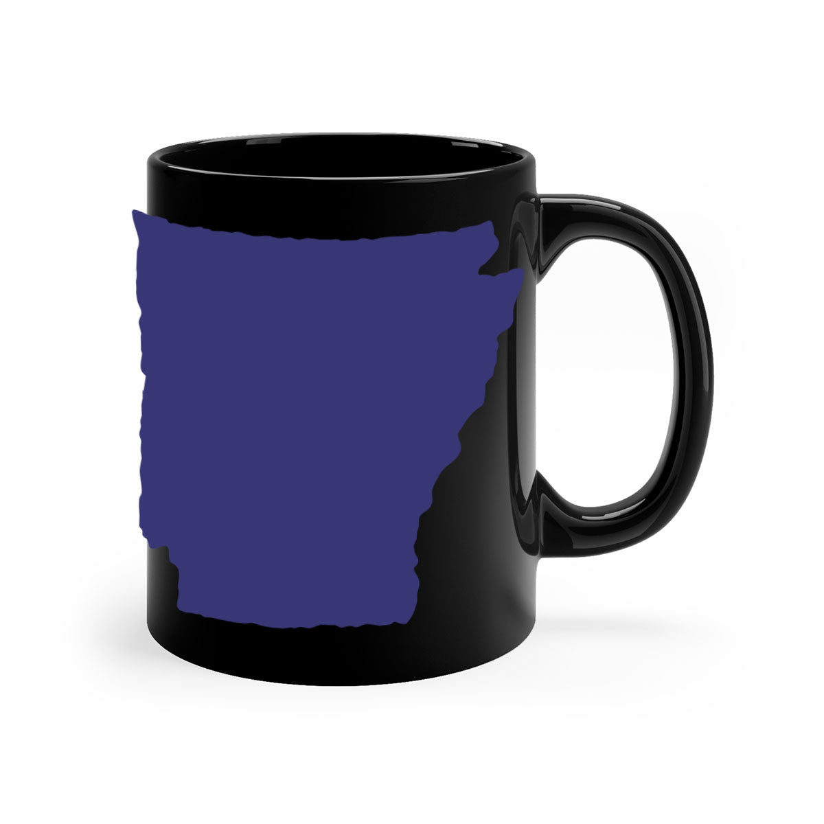 Arkansas 47# Mug featuring a glossy finish, colored handle, and interior, available in multiple colors and sizes.