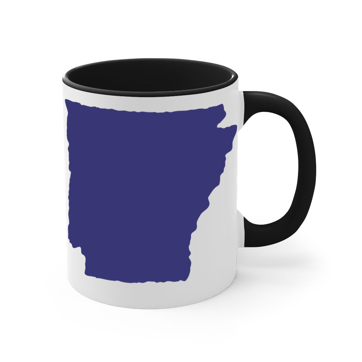 Arkansas 47# Mug featuring a glossy finish, colored handle, and interior, available in multiple colors and sizes.