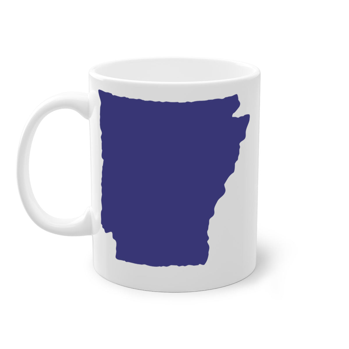 Arkansas 47# Mug featuring a glossy finish, colored handle, and interior, available in multiple colors and sizes.
