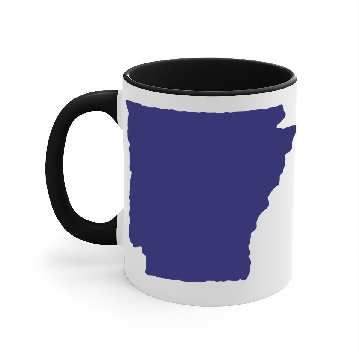 Arkansas 47# Mug featuring a glossy finish, colored handle, and interior, available in multiple colors and sizes.