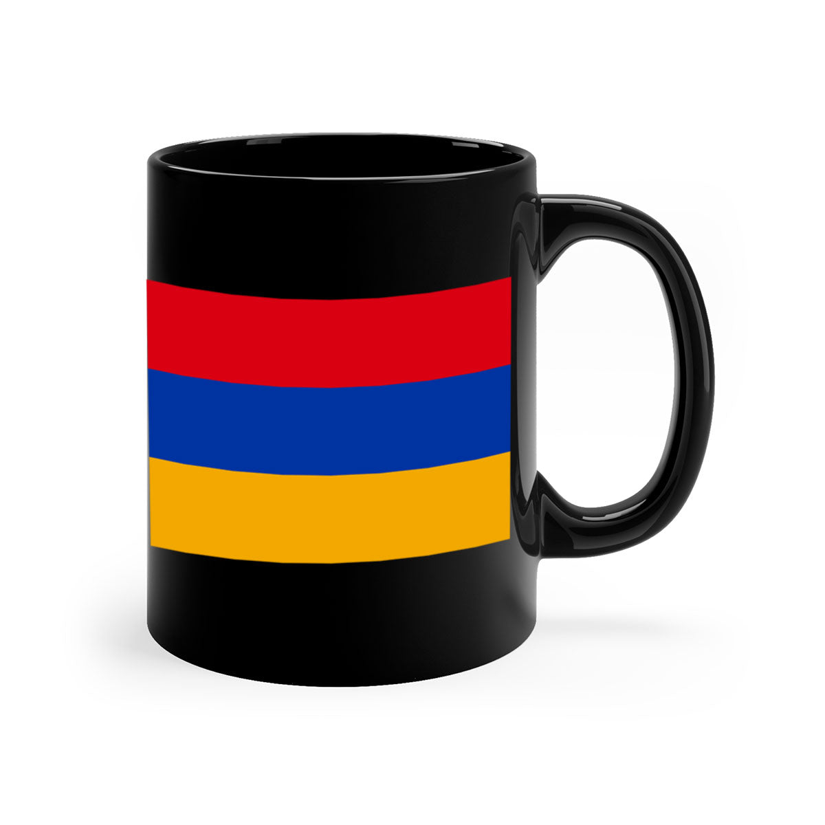 Armenia 190# Mug featuring a glossy finish and colorful handle, available in multiple sizes and colors.