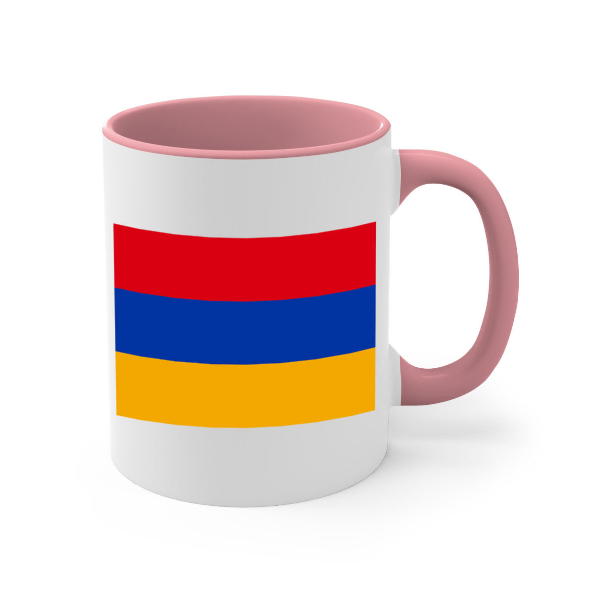 Armenia 190# Mug featuring a glossy finish and colorful handle, available in multiple sizes and colors.