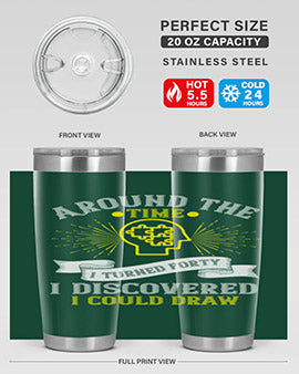 Stylish 20oz and 30oz stainless steel tumblers with unique designs, perfect for hot and cold beverages.