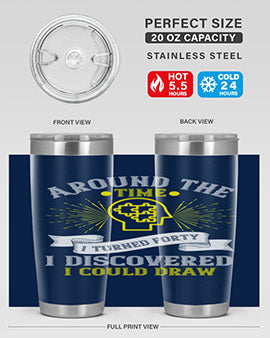 Stylish 20oz and 30oz stainless steel tumblers with unique designs, perfect for hot and cold beverages.