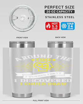 Stylish 20oz and 30oz stainless steel tumblers with unique designs, perfect for hot and cold beverages.