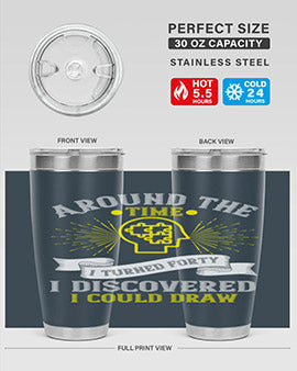 Stylish 20oz and 30oz stainless steel tumblers with unique designs, perfect for hot and cold beverages.