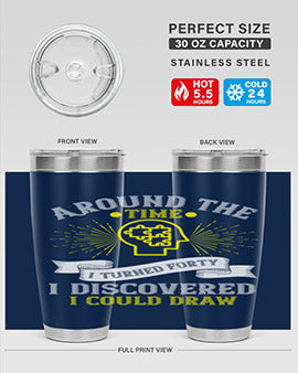 Stylish 20oz and 30oz stainless steel tumblers with unique designs, perfect for hot and cold beverages.