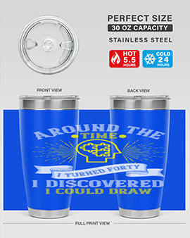 Stylish 20oz and 30oz stainless steel tumblers with unique designs, perfect for hot and cold beverages.