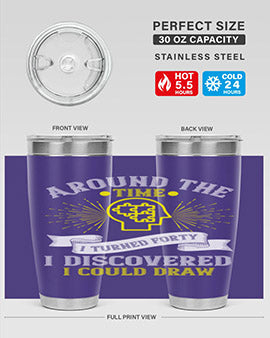 Stylish 20oz and 30oz stainless steel tumblers with unique designs, perfect for hot and cold beverages.