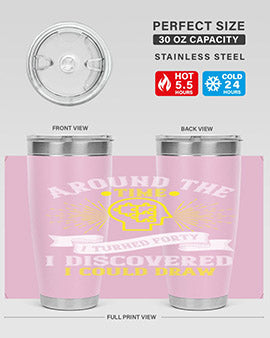 Stylish 20oz and 30oz stainless steel tumblers with unique designs, perfect for hot and cold beverages.