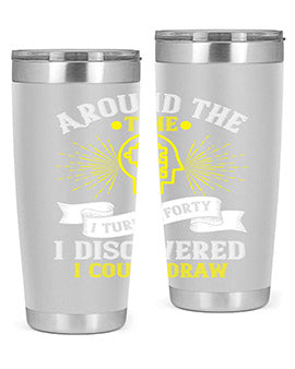 Stylish 20oz and 30oz stainless steel tumblers with unique designs, perfect for hot and cold beverages.