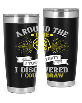 Stylish 20oz and 30oz stainless steel tumblers with unique designs, perfect for hot and cold beverages.